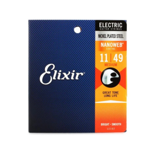 Elixir 12102 Medium 11-49 Nickel plated steel with nanoweb coating
